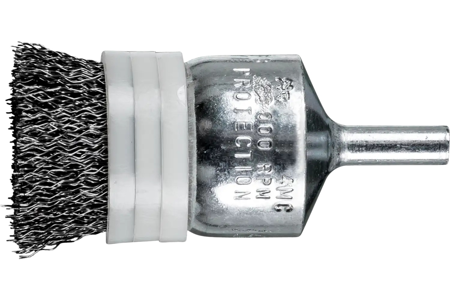 Picture of Pferd Banded Crimped Wire End Brush 1" Dia. .010 Carbon Steel 1/4" Shank